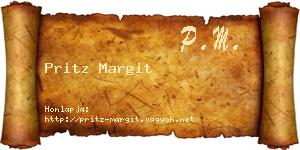 Pritz Margit névjegykártya